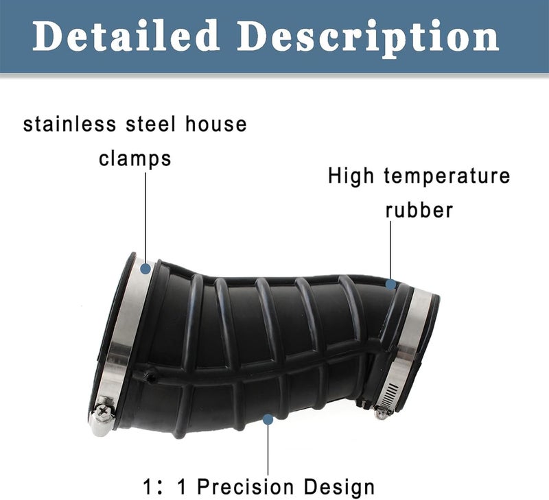 AUCERAMIC 696-065 Engine Air Clean Intake Tube Hose W/Clamps Fit for Ford F-250 F-350 F-450 F-550 Super Duty 1999-2003, Excursion 2000-2003, 7.3L V8 Replace 696065, F81Z9C681BA - Image 5